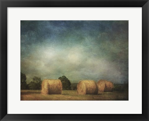Framed Hay Rolls Print