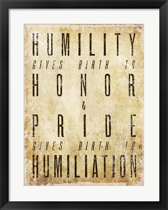 Framed Humility Quote Print