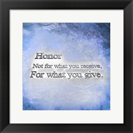 Framed Honor Quote II Print