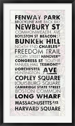 Framed Boston Cities I Print