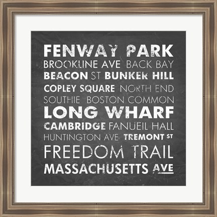 Framed Boston Cities Print