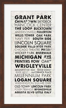 Framed Chicago Cities I Print