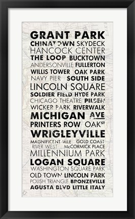 Framed Chicago Cities I Print