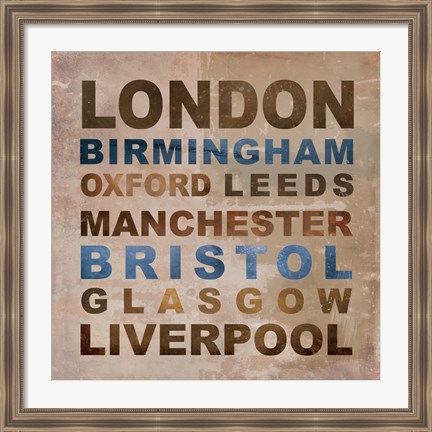 Framed United Kingdom Cities I Print