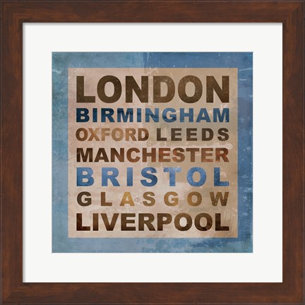 Framed United Kingdom Cities II Print