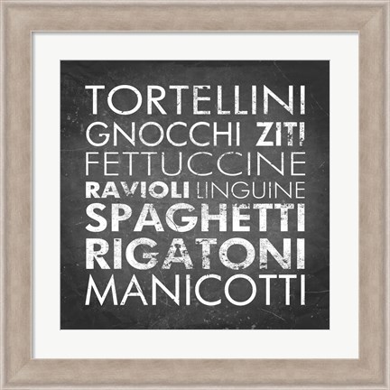 Framed Pasta I Square Print