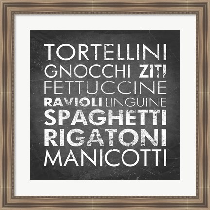 Framed Pasta I Square Print