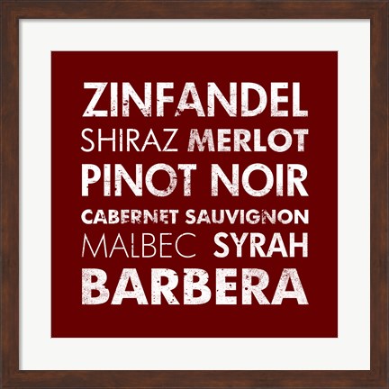 Framed Red Wine I Print