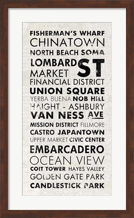 Framed San Francisco I Print