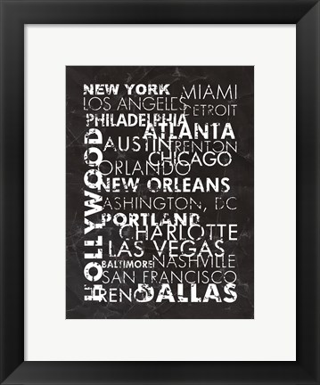 Framed United States Cities Print