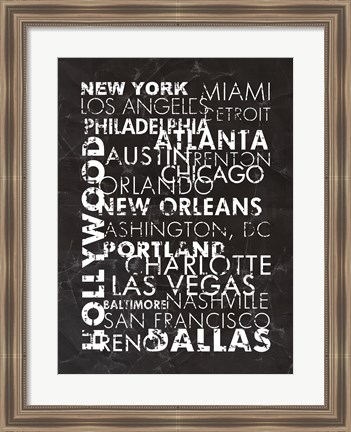 Framed United States Cities Print