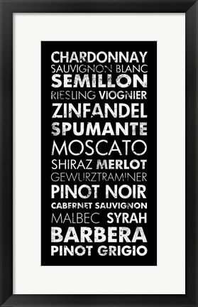 Framed Wine List II Print