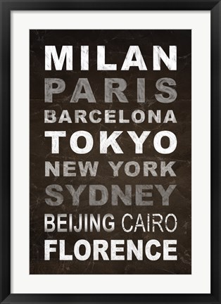 Framed World Cities I Print