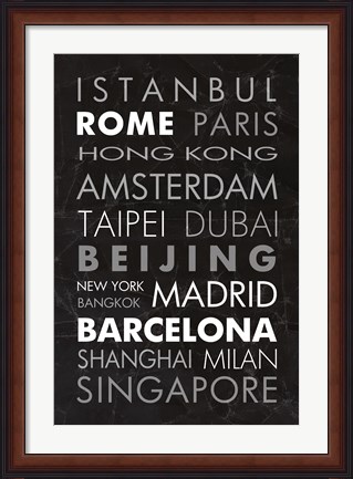 Framed World Cities II Print