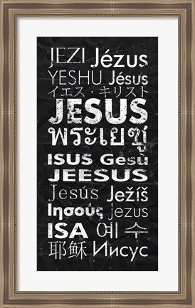 Framed Jesus in Different Languages Panel Print