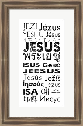 Framed Jesus Languages Print
