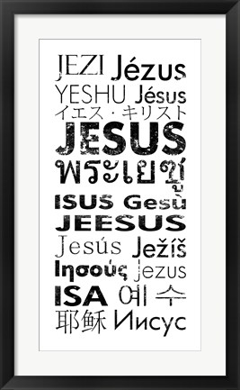 Framed Jesus Languages Print