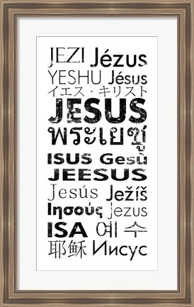 Framed Jesus Languages Print