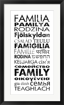 Framed Family Languages Print