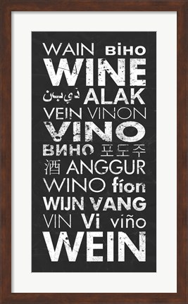 Framed Wine in Different Languages Print