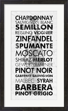 Framed Wine Languages Print