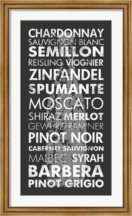 Framed Wine Around the World Print