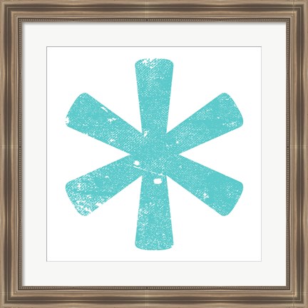 Framed Aqua Asterisk Print