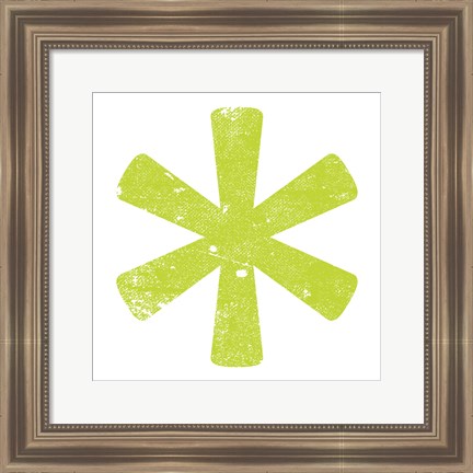 Framed Lime Asterisk Print