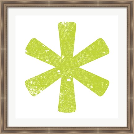 Framed Lime Asterisk Print