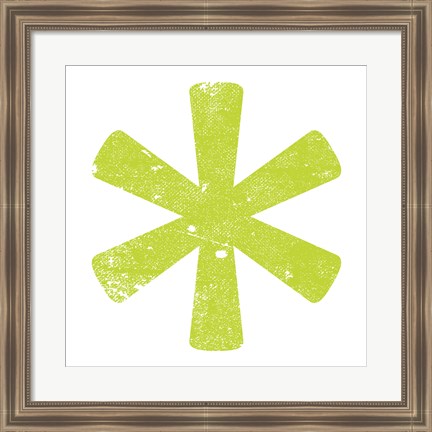 Framed Lime Asterisk Print