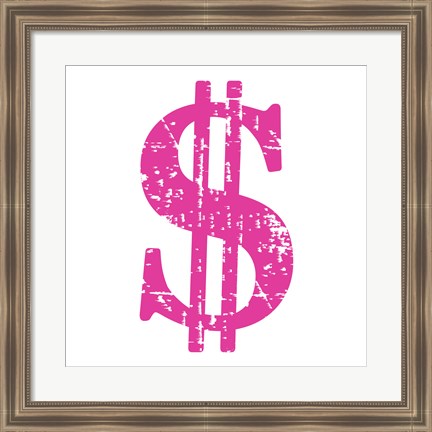 Framed Pink Dollar Sign Print