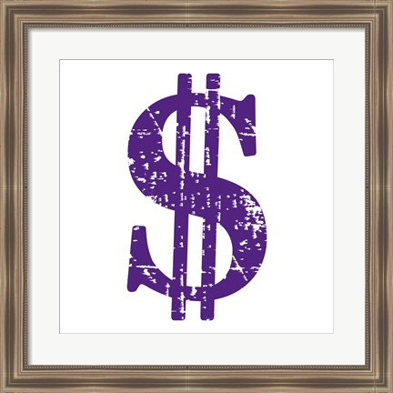 Framed Purple Dollar Sign Print