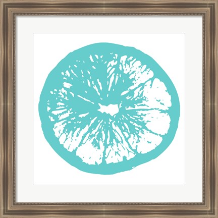 Framed Aqua Orange Slice Print