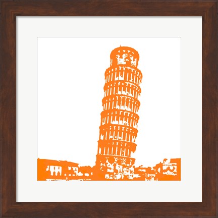 Framed Pisa in Orange Print