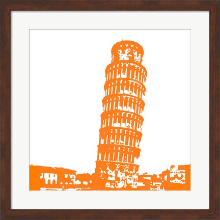 Framed Pisa in Orange Print