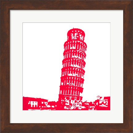 Framed Pisa in Red Print