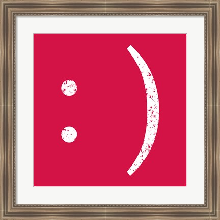 Framed Red Smiley Print