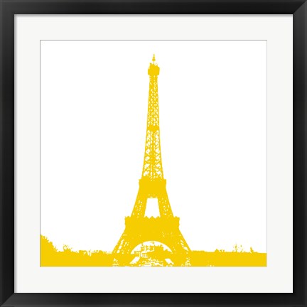 Framed Yellow Eiffel Tower Print