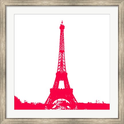 Framed Red Eiffel Tower Print