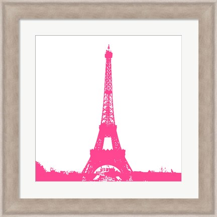 Framed Pink Eiffel Tower Print