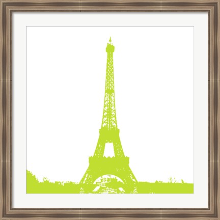 Framed Lime Eiffel Tower Print