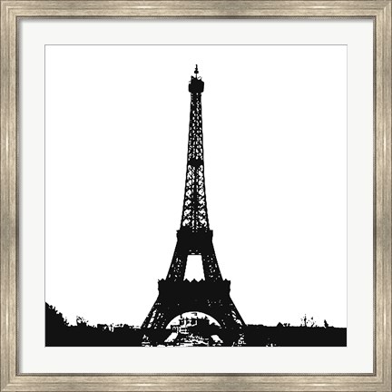 Framed Black Eiffel Tower Print