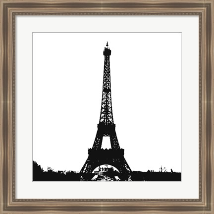 Framed Black Eiffel Tower Print