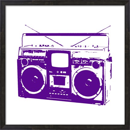 Framed Purple Boom Box Print