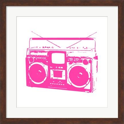 Framed Pink Boom Box Print