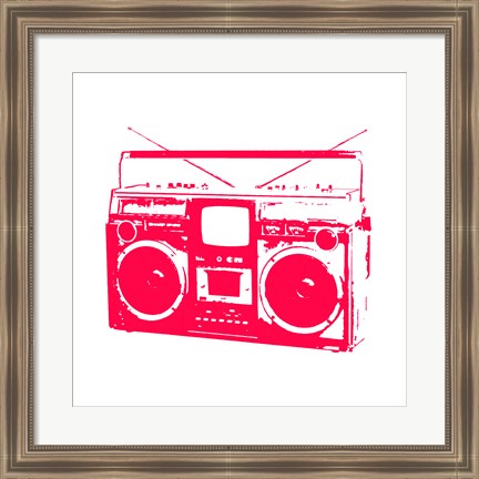 Framed Red Boom Box Print