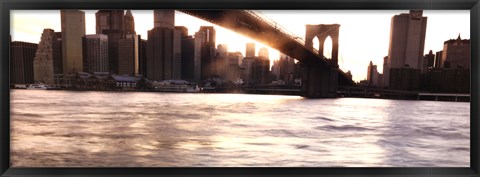 Framed Manhattan and the Brooklyn Bridge Print