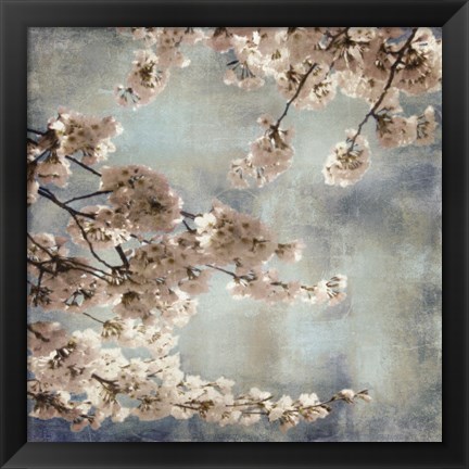 Framed Aqua Blossoms II Print