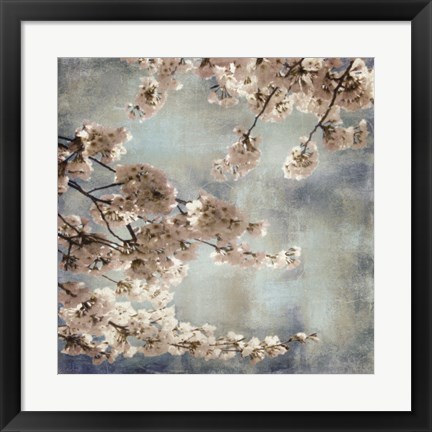 Framed Aqua Blossoms II Print