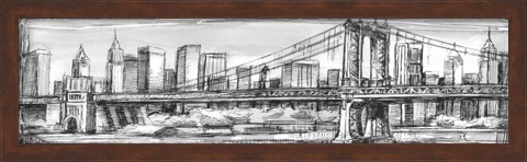 Framed Pen &amp; Ink Cityscape I Print